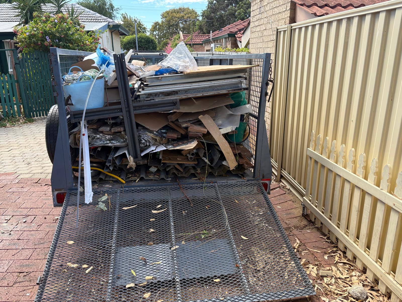Rubbish removal truck loaded in Perth
